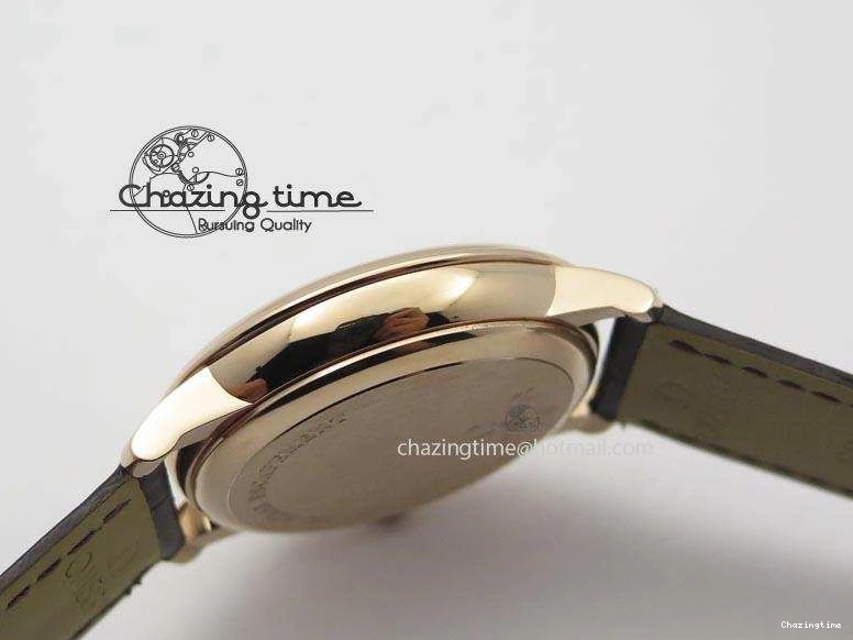 0316 Popular De Ville MK 1:1 Best Edition RG White Dial On Black Leather Asian Seagull T1701 (Sec@6) 8237